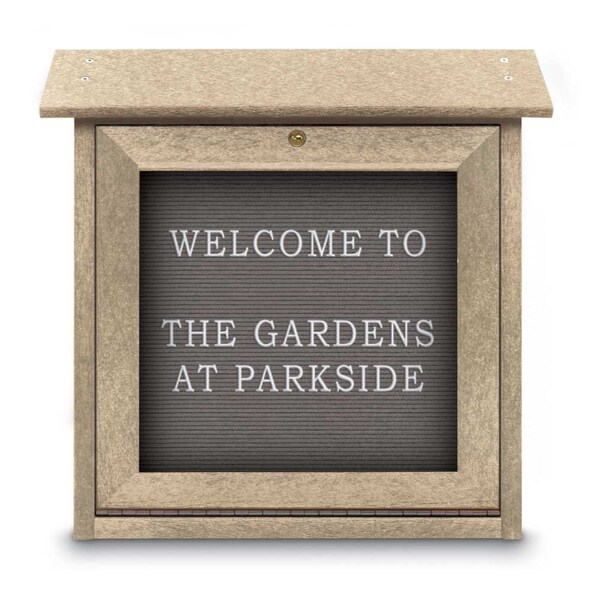 United Visual Products Outdoor Enclosed Combo Board, 48"x36", Black Frame/White Porc & Burgundy UVCB4836ODB-WHTPORC-DBURGU - main